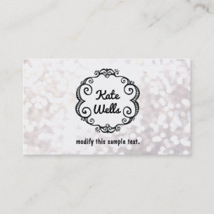 Carte De Visite Cute Whimsical White Parties scintillant Bokeh