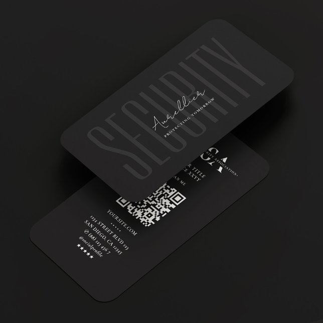 Carte De Visite Cyber sécurité professionnelle moderne sombre (Modern Professional Cyber Security Dark Business Card
)