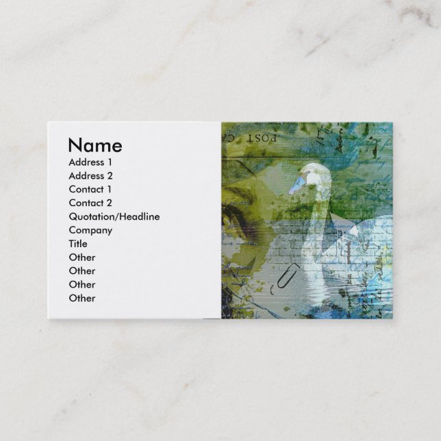 Carte De Visite Cygne (Devant)