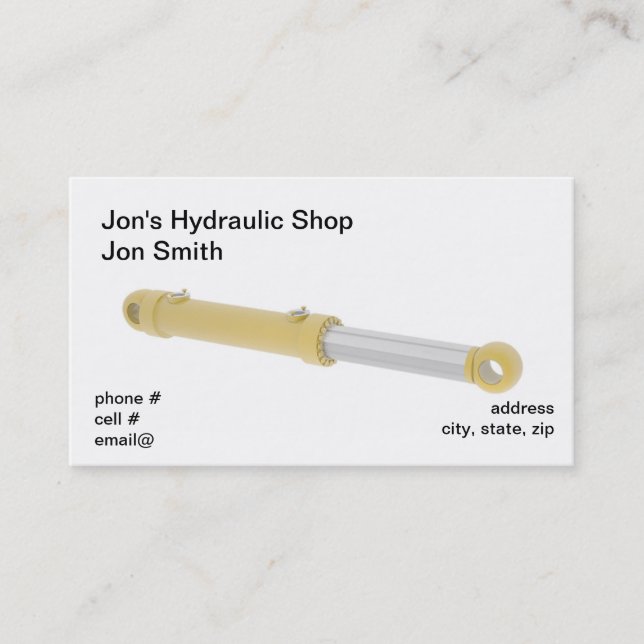 Carte De Visite Cylindre hydraulique jaune (Devant)