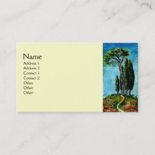 CARTE DE VISITE CYPRÈS ET PINS MÉDITERRANIEN EN TOSCANE