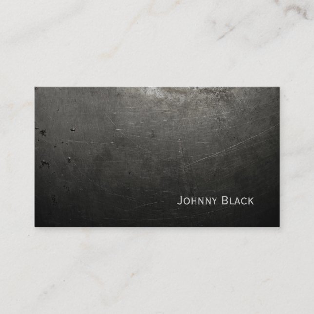 Carte De Visite D.J. Metal Industrial Scratched Iron Black (Devant)