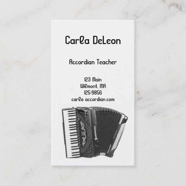 Carte de visite d'Accordian (Devant)