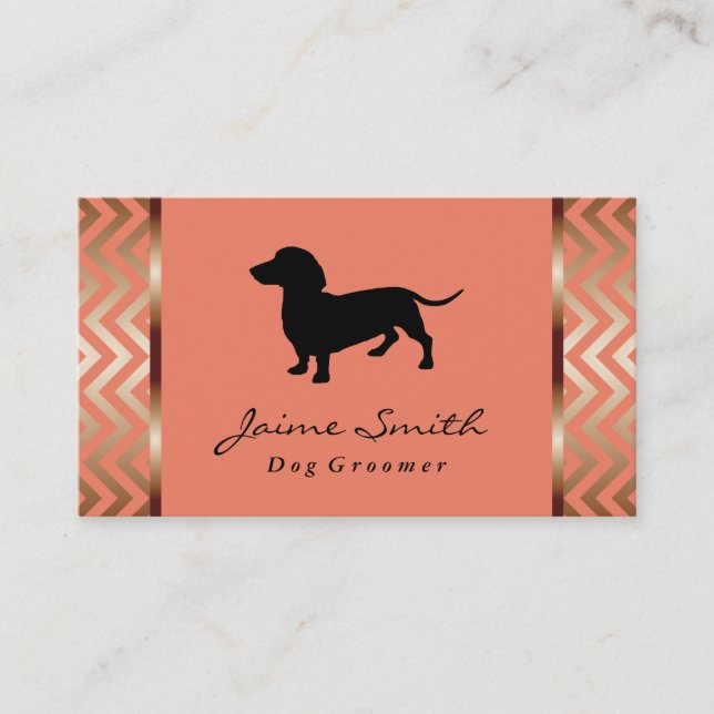 Carte De Visite Dachshund | Chien Groomer (Devant)