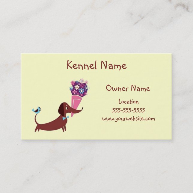Carte De Visite Dachshund Kennel (Devant)