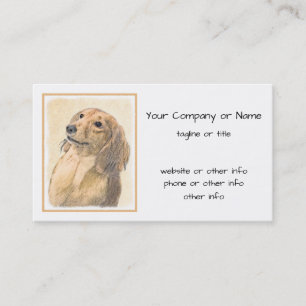 Carte De Visite Dachshund (Longhaerien) Peinture - Art Chien origi