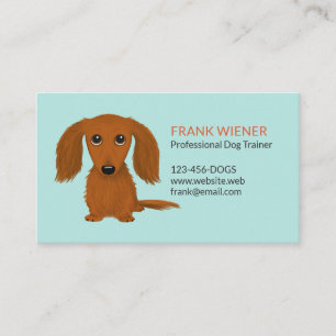 Carte De Visite Dachshund roux   Doxie mignon chien de dessin