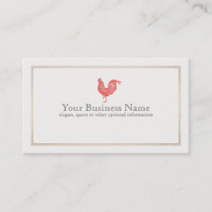 Carte de visite d'acquisition du coq rouge vintage