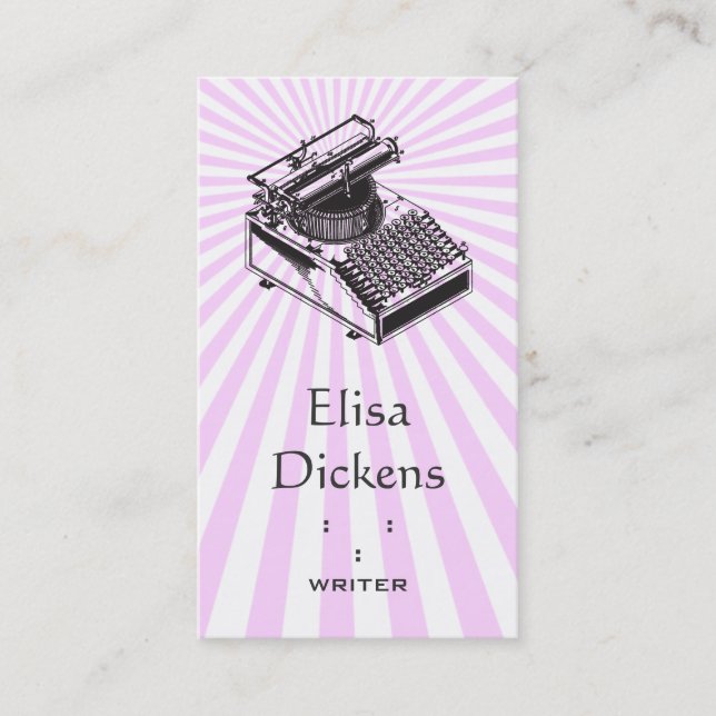 Carte De Visite Dactylographiez l'éclat de machine d'écriture (Devant)