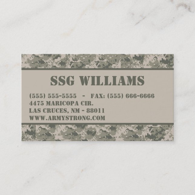 Carte de visite d'ACU Camoflauge Digital Camo (Devant)