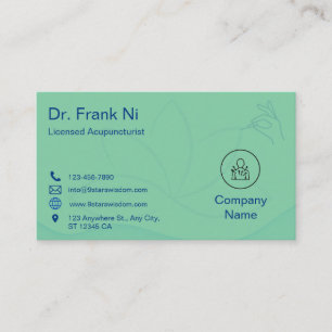Carte de visite d'acupuncture  Carte de visite de 
