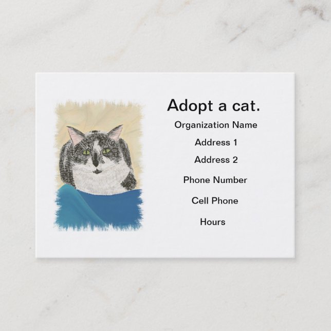 Carte de visite d'adoption de chats Modèle (Devant)