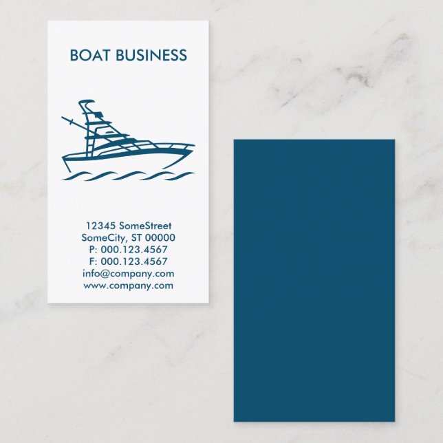 carte de visite d'affaires de bateaux sur mesure (Devant / Derrière)