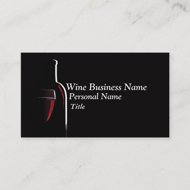 Carte de visite d'affaires de vin (Devant)