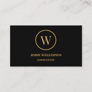 Carte de visite d'affaires moderne Monogram Gold B