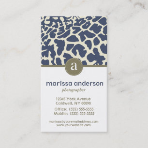 Carte de visite d'affaires Motif Monogram-Giraffe