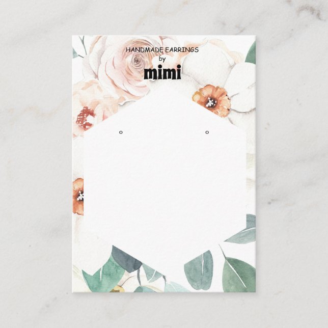 Carte de visite d'affichage à oreilles florales (Devant)