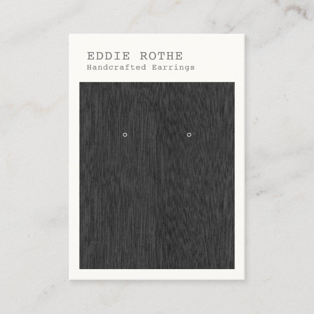 Carte de visite d'affichage moderne en bois noir (Devant)