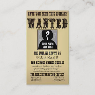 Carte de visite d'affiche Recherchée