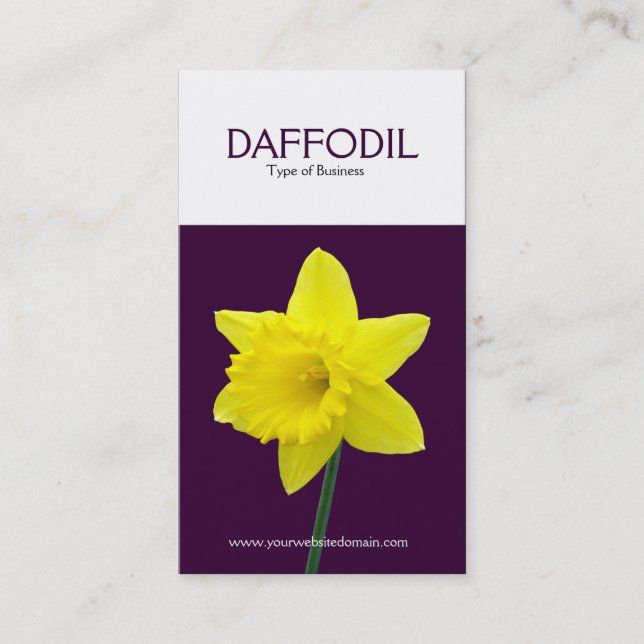 Carte De Visite Daffodile vertical à deux tons (330033) (Devant)