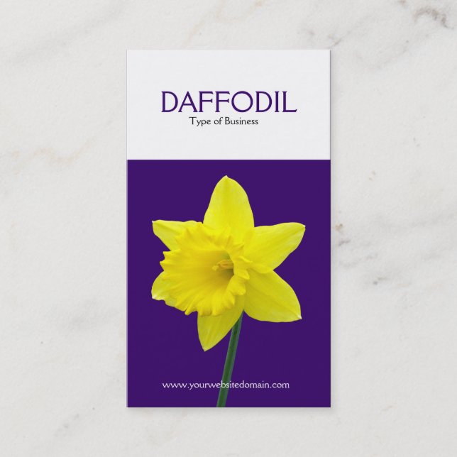 Carte De Visite Daffodile vertical à deux tons (330066) (Devant)