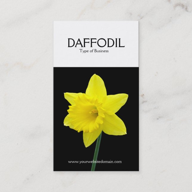 Carte De Visite Daffodile vertical à deux tons (noir) (Devant)