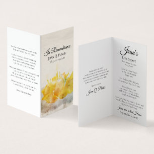 Carte De Visite Daffodiques jaunes Prière funéraire du printemps