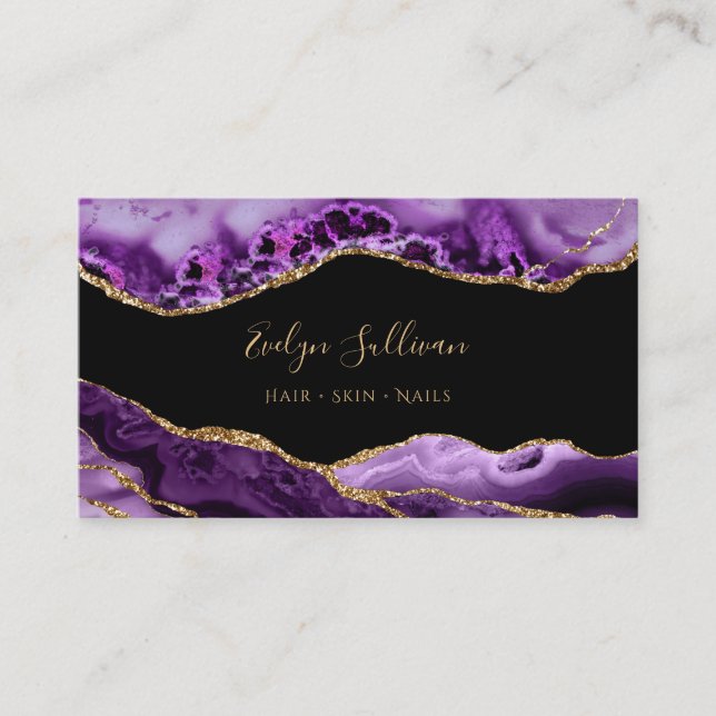 Carte de visite d'agate d'or violet (Devant)