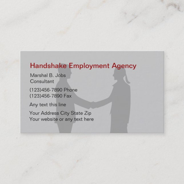 Carte de visite d'agence de l'emploi (Devant)