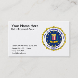 Carte de visite d'agent d'application de caution