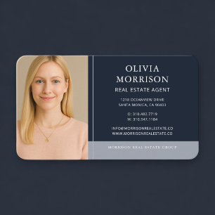 Carte de visite d'agent immobilier bleu marine