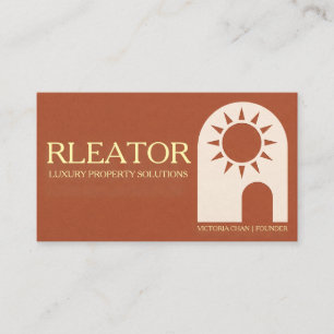 Carte de visite d'agent immobilier Terracotta Sun