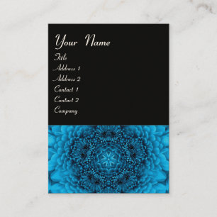Carte De Visite DAHLIA BLEU MONOGRAMME, noir blanc
