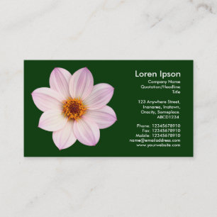 Carte De Visite Dahlia rose - Vert foncé