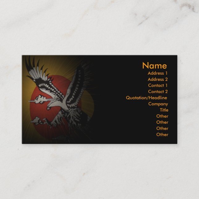 Carte de visite d'aigle (Devant)