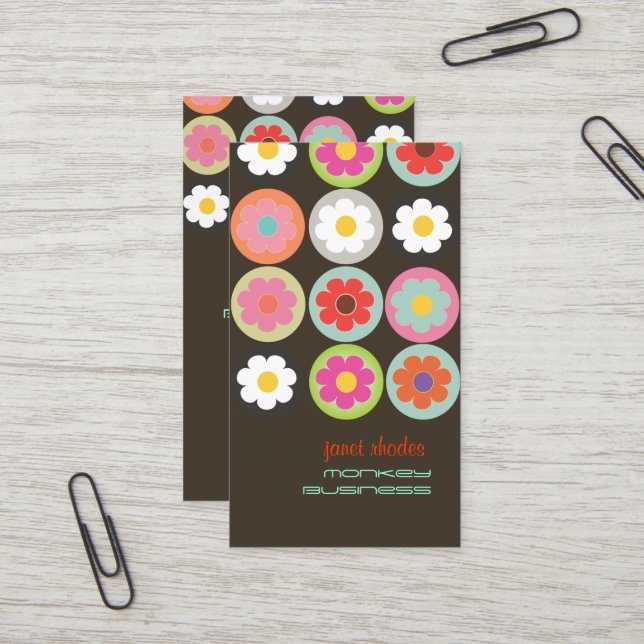 Carte De Visite Daisies Super, entièrement personnalisables (Devant/Arrière en situation)