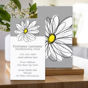 Carte De Visite Daisy tendance avec gris et jaune