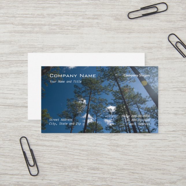 Carte de visite d'ajustement de l'arborescence (Devant/Arrière en situation)