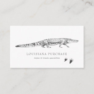 Carte de visite d'alligator d'esquisse vintage