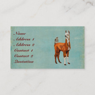 Carte de visite d'ALPAGA et de HIBOU