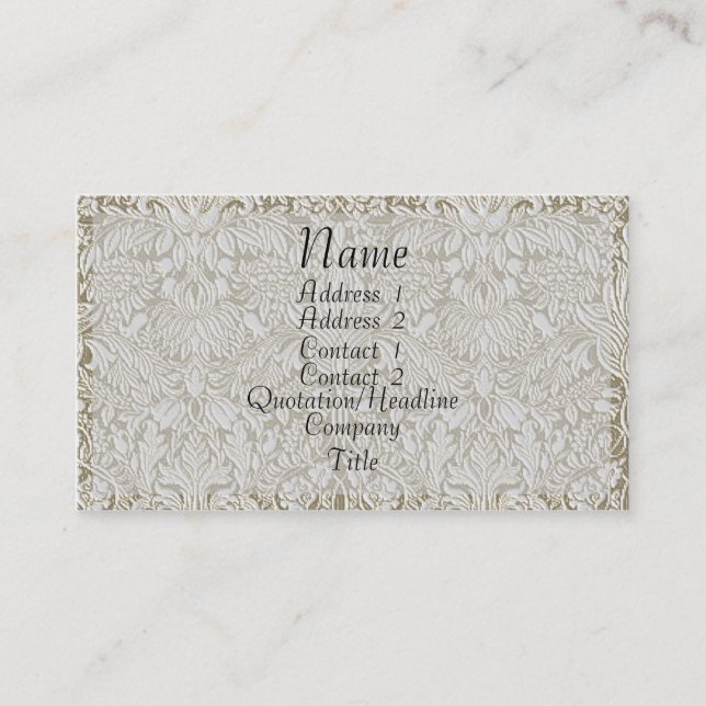 Carte de visite Damas à look Embossé Or (Devant)