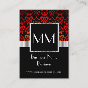 Carte De Visite Damas monogrammed noir et rouge