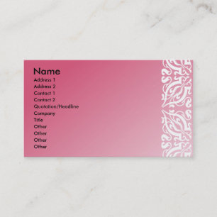Carte De Visite Damas rose et blanc