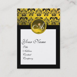 Carte De Visite DAMASK CARRÉ MONOGRAM, topaz jaune