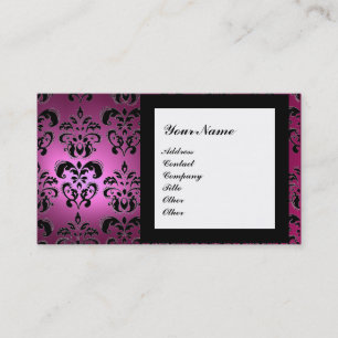 Carte De Visite DAMASK GEM PIERRE MONOGRAMME rose