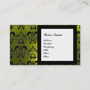Carte De Visite DAMASK GEM STONE MONOGRAM,2 topaz, violet