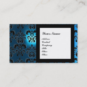 Carte De Visite DAMASK GEM STONE MONOGRAM,2 topaz, violet