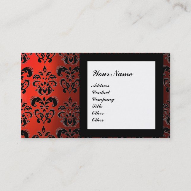 Carte De Visite DAMASK GEM STONE MONOGRAM,2 topaz, violet (Devant)