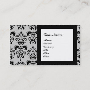 Carte De Visite DAMASK GEM STONE MONOGRAM,2 topaz, violet