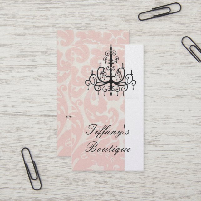 Carte De Visite damask lustre mode beauté SPA (Devant/Arrière en situation)
